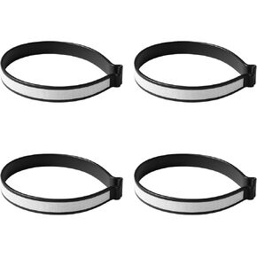 4 Pcs High Reflective Cycling Trousers Clips, Ankle Cuffs, Cycling Ankle Safety Band Reflective Bicycles Clip Pant Leg Cuff Clip Cyclings Trouser Wrap Clips for Riding Fishing Outdoor Recreation(Gray)
