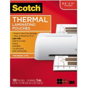 Scotch Letter Size Thermal Laminating Pouches, 5 mil, 11 1/2 x 9, 100/Pack
