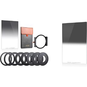K&F Concept Square Soft GND8 + Hard GND8+ Metal Filter Holder + 8 x Adapter Rings Filter Kit + Filter Bag