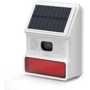 Solar Motion Sensor Alarm - 100dB Siren with 11 Alerts, 12m Sensing Distance, IP65 Waterproof, 4 Modes, Security for Home, Villa, Farm, Barn – Deter Intruders Instantly