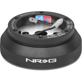 NRG Innovations NRG-SRK-140H عجلة قيادة بنمط السباق سريعة الإصدار ومهايئ محور قصير، نمط مسمار 6 × 70 مم، جسم أسود