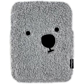 Pluffy Ha-Chan Tablet Pouch 11 inch - Tablet Sleeve Kindle Pouch Bag Case 9 10 inch E-Readers Embroidered Cute Character Puffy Korean Goods for Women (Grey)