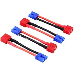 4pcs EC2 Male to T-Plug Style Female Adapter Cable with 5cm 2in 16awg Wire(BDHI-34)