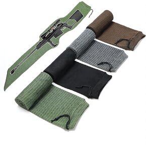 4pc Gun Socks For Rifles and Shotguns, 48x4/6 inch Soft Gun Case Silicone Treated for Shooting, Gun Cover Fit for Scopes, Pistol Grips and Tactical Accessories