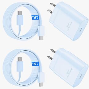 Android Charger, 25W Super Fast Charger USB C Samsung Phone Charger Fast Charging 6.6FT C Type Cord for Samsung Galaxy S25/S25 Ultra/S25+/S24/S24 Ultra/S24+/S23 Ultra/S23/s22/S21/S20/Note 20/10