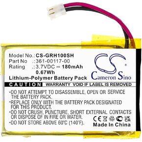 3.7V Replacement Battery for Garmin Approach S10 Approach S20 Approach X40 Forerunner 35 PN 361-00117-00 180mAh