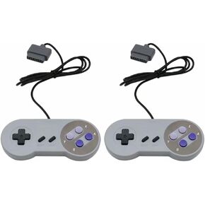 Xspeedonline 2pcs New Remote Controller Video Game Pad Replacement Fits for Nintendo SNES System Console Replacement Controller 6FT SNS-005