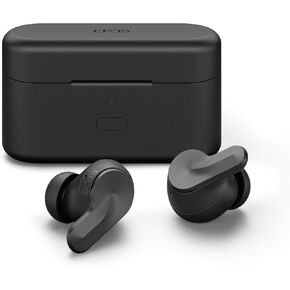 EPOS ADAPT E1 True Wireless Earbuds Black - Hybrid ANC, Multi-Point Bluetooth, Microsoft Teams & Made for iPhone Certified, 50H Battery, Wireless Charging, Semi Open, USB C Dongle IPX5 Water Resistant