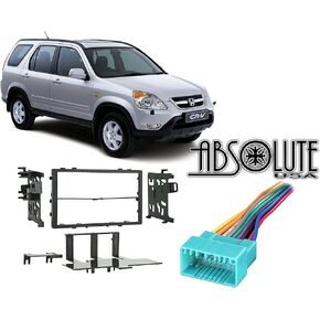 Absolute RADIOKITPKG19 Fits Honda CRV 1999-2006 Double DIN Aftermarket Harness Radio Install Dash Kit