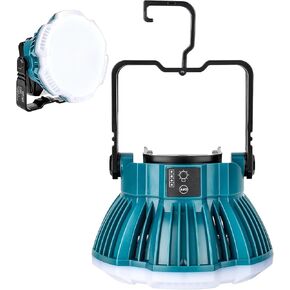 LED Camping Lantern Light متوافق مع بطارية Makita 18V ، 2400LM 3 سطوع قابلة للتعديل اللاسلكي LED LED LIGH