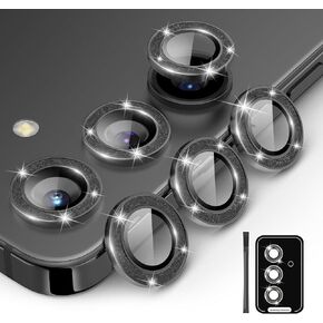 Compatible for Galaxy S25 Camera Lens Protector Glitter Individual Aluminium Alloy Ring 9H Tempered Glass Bling Camera Cover for Samsung Galaxy S25 Glitter Colorful in Kuwait