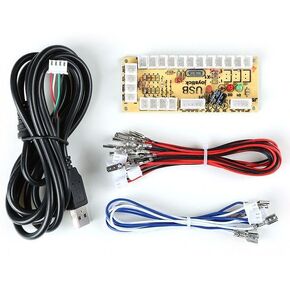 Tiaoifaer Arcade Game DIY Parts for JAMMA MAME: Zero Delay PC USB Encoder+Wire Cables