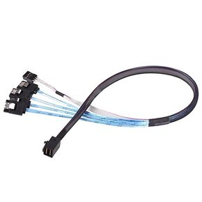 12GB Mini SAS HD SFF-8643 to SATA 7 Pin Sideband Cable - 0.5m