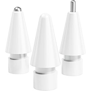 Replacement Tips for Apple Pencil 1st/2nd Gen - Metal Pen Nibs, Precise Control, Wear-Resistant Tips(White-6pack)