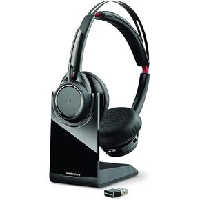Plantronics B825 Voyager Focus Bluetooth USB Headset - Featuring Active Noise Cancellation f/Mobile Professionals - Upto 12 Hours of Talktime with 30 MTS. of Range (Single Pack)