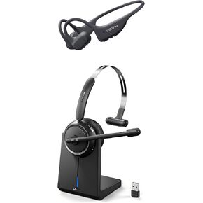 LEVN Wireless Headset 5.2 for Call Center，Bone Conduction Headphones