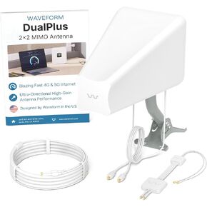 Waveform 2x2 MIMO Log Periodic Outdoor Antenna Kit (DualPlus (2024 Release), Complete Kit w/ 20' Cable and Window Entry)