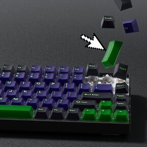 Womier Matcha Green Keycaps PBT, Jelly Keycaps 60 75 100 Percent, Translucent Jade Key caps Custom 129 Keys, Cherry Profile for 61/68/84/87/98/100 Cherry Gateron MX Mechanical Gaming Keyboards