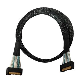 PCIE 5.0 Slim S-AS MCIO 74P to MCIO 74P Cable 32Gbps Data Transfer Cord S-AS MCIO SFF-8654 8I 74P to MCIO SFF-8654 Cable(0.7m)
