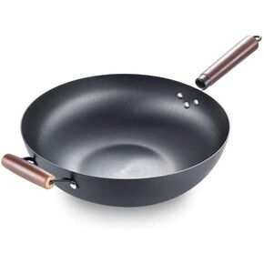 Cooking Wok Household Large Iron Pot Old-Fashioned Uncoated Non-Stick Pan Round Bottom Wok Chef Fried Wok Warm as Ever