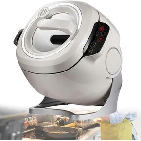 Wzglod Automatic Cooking Machine, 6L Auto Cooking Wok Fried Rice Machine,One-Click Smart Start, 360 ° Automatic Rotation, for Stir Frying,Stewing,Cooking