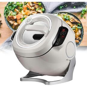 Wzglod Automatic Cooking Wok, Drum Type Stir Frying Machine, 2000 W Firepower, 360° Rotating & All-Round Heating, 3 Speed Adjustable, for Canteens, Restaurants