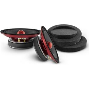 DS18 Pair of 6.5" Slim Midrange Speakers with Pair of Fast Ring Speaker Baffle 500W Max, 4 Ohms - Quality Door Speakers for Car or Truck Stereo Sound System (2 Speakers and Pair of Speaker Baffles)