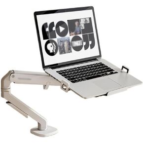 Display Bracket Arm Laptop Mount, Laptop Arm Mount for Desk Holds 4.4-19.8lbs, Adjustable Laptop Desk Mount with Tray and Clamp/Grommet Base for 12"-18" Laptop Display Bracket