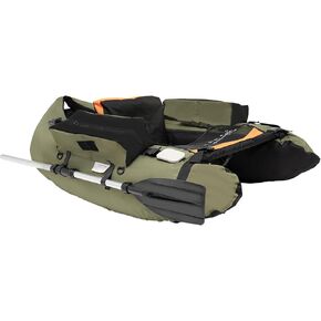 Fishing Float Tube, Inflatable Fishing Boat, Belly Boat Fishing Float Tube with Storage Pockets, Portable Belly Boat Outdoor Fishing Boat for Adults Fishing (Green)