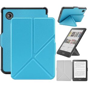 Case Compatible with 6" Kobo Clara Colour/BW (2024)/2E (2022)/Tolino Shine Color/Shine 5 (2024)/Shine 4 (2022), Includes a Screen Protector - Premium PU Leather Cover with Auto Sleep/Wake, Black