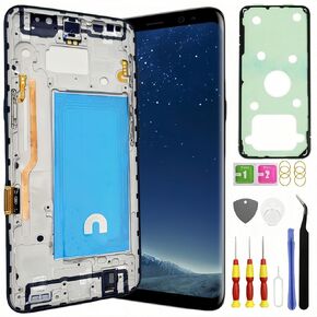 استبدال شاشة TFT Galaxy S8 لـ Samsung Galaxy S8 LCD Screen Touch Digitizer عرض Pantalla مع مجموعات أدوات الإطار SM-G950U G950F أسود