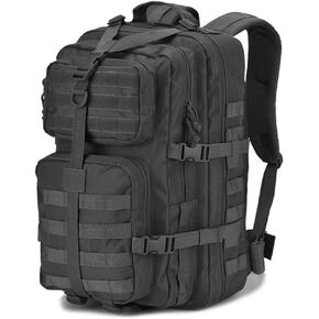 حقيبة ظهر تكتيكية عسكرية من REEBOW GEAR كبيرة الجيش 3 أيام حزمة هجوم عشية حقيبة الظهر حقائب الظهر للرياضة في الهواء الطلق المشي لمسافات طويلة التخييم الصيد 40L أسود, حزام أسود مع حرف Y, Large-40L