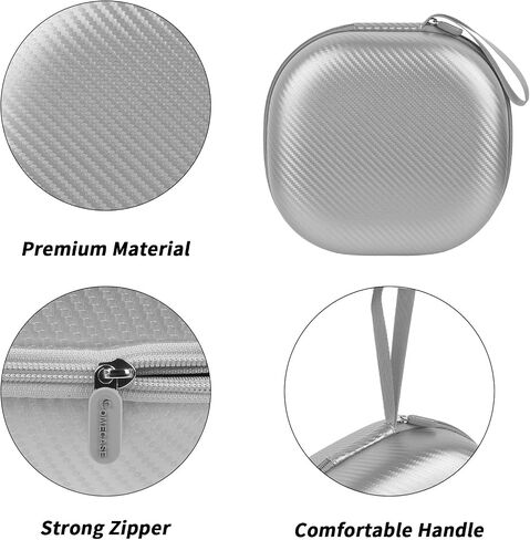 Headphone Headset Case Compatible with Sony/for JBL/for Soundcore/for Anke/for TOZO/for Bose/for Apple Wireless On-Ear Headphones, Double-Sided Headphone Storage for 2 Headphones -Silver in Saudi Arabia