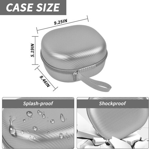 Headphone Headset Case Compatible with Sony/for JBL/for Soundcore/for Anke/for TOZO/for Bose/for Apple Wireless On-Ear Headphones, Double-Sided Headphone Storage for 2 Headphones -Silver in Saudi Arabia
