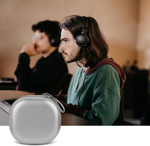 Headphone Headset Case Compatible with Sony/for JBL/for Soundcore/for Anke/for TOZO/for Bose/for Apple Wireless On-Ear Headphones, Double-Sided Headphone Storage for 2 Headphones -Silver in Saudi Arabia