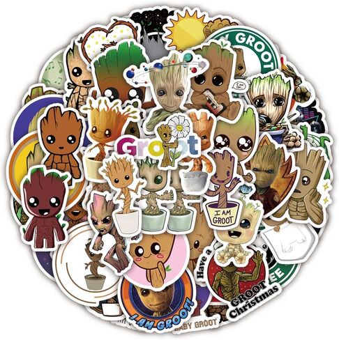 ملصقات جروت 50 قطعة من ملصقات الفينيل المقاومة للماء لزجاجة المياه، ملصقات شخصيات كرتونية لطيفة للأطفال والمراهقين والبالغين شارات فينيل مقاومة للماء لزجاجة المياه وأمتعة الكمبيوتر المحمول in Kuwait