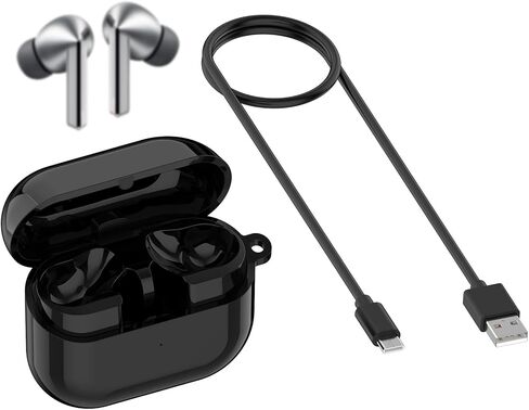 Charging Case for Samsung Galaxy Buds 3 Pro (SM-R630), Replacement Charger Cradle Station, Bluetooth Pairing with USB-C Cable for Galaxy Buds 3 Pro Earbuds (Black) in Saudi Arabia