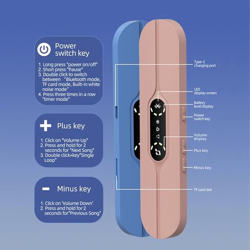 مكبر صوت وسادة للنوم العظم النائم بتوصيل صوت نوم مع الضوضاء البيضاء ثلاثية الأبعاد ، والتحكم في الحجم ، وموقت النوم للنوم الجانبي ، والأزرق in Kuwait