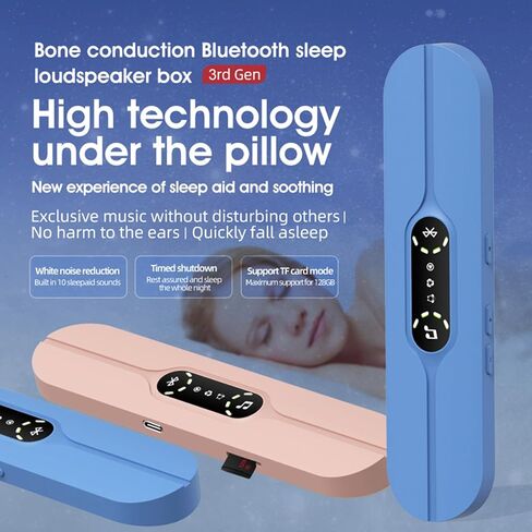 مكبر صوت وسادة للنوم العظم النائم بتوصيل صوت نوم مع الضوضاء البيضاء ثلاثية الأبعاد ، والتحكم في الحجم ، وموقت النوم للنوم الجانبي ، والأزرق in Kuwait