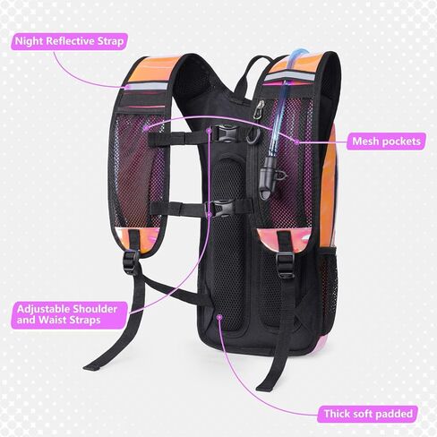 حقيبة ظهر ترطيب نولا رايف ، حقيبة ظهر للماء مع 2L من المثانة المائية ، إكسسوارات مهرجان أساسية للنساء الرجال in Kuwait