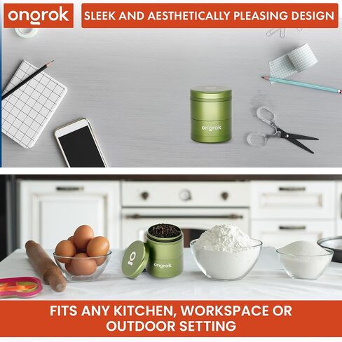 ONGROK 5 Piece Toothless Spice Grinder with Built-In Storage Chamber | 2.5 Inch Manual Spice Mill | Durable Aluminum Construction | Flower Petal Toothless Design for Fine Grind (Green) in Saudi Arabia