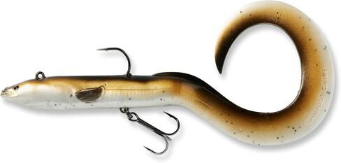 Savage Gear Real EEL Pre-Rigged Fishing Bait, 1 1/3 oz, Black Green Pearl, Realistic Contours & Movement, Durable Construction, Dual Hook Configuration, Available in 3 Sizes (8"-16") in Saudi Arabia