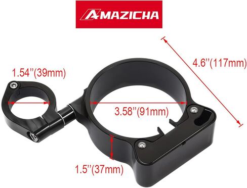 مجموعة دعامة نقل عداد السرعة للدراجات النارية من Amazicha 39 مم دعامة شوكة جانبية للتركيب على عداد المسافات متوافقة مع Harley Davidson Sportster XL 883 1200 1995-2014 (أسود) in Kuwait