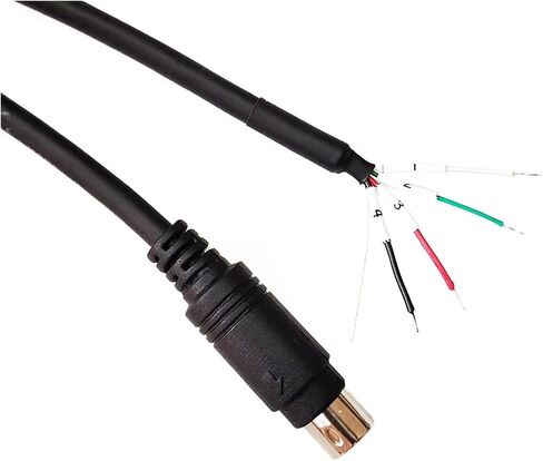 DIN MD4 MD5 MD6 4PIN 5PIN 6PIN MD8 8PIN PS/2 Male Connector Adapter Breakout RS232 RS485 RS422 PLC Programming Cable(300cm,MD4 Male) in Kuwait