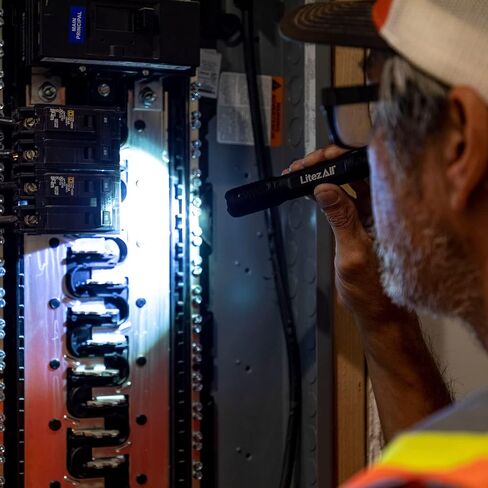 LitezAll Tactical Flashlight | Compact and Portable Night Light 300 Lumens | Durable and Rubber Coated Flash Light Perfect for Camping, Backpacking and Emergency Lighting, 1 CR123A Battery Included in Kuwait