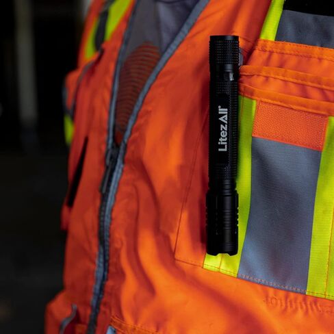 LitezAll Tactical Flashlight | Compact and Portable Night Light 300 Lumens | Durable and Rubber Coated Flash Light Perfect for Camping, Backpacking and Emergency Lighting, 1 CR123A Battery Included in Kuwait