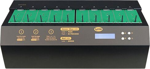 1 to 9 M.2 NVMe/SATA Duplicator - 36GB/Min - Standalone Copier & Eraser/Sanitizer for Multiple PCIe M2 Drives (SYSNVME-YL06REG09) in Kuwait