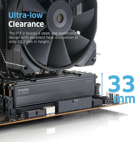 KLEVV FIT V DDR5 32GB (2x16GB) 6000MHz CL30 1.35V Gaming Desktop Ram Memory SK Hynix Chip XMP 3.0 / AMD Expo Ready - Black (KD5AGU880-60A300L) in Saudi Arabia