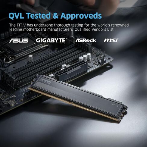 KLEVV FIT V DDR5 32GB (2x16GB) 6000MHz CL30 1.35V Gaming Desktop Ram Memory SK Hynix Chip XMP 3.0 / AMD Expo Ready - Black (KD5AGU880-60A300L) in Saudi Arabia