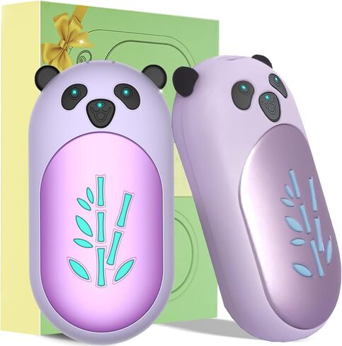 Hand Warmers Rechargeable 2 Pack,6000mAh Cute Panda Shaped Electric Hand Warmer,20Hrs Long Heating Reusable Hand Warmer,Portable Pocket USB Heater for Christmas,Outdoor,Hunting in Kuwait